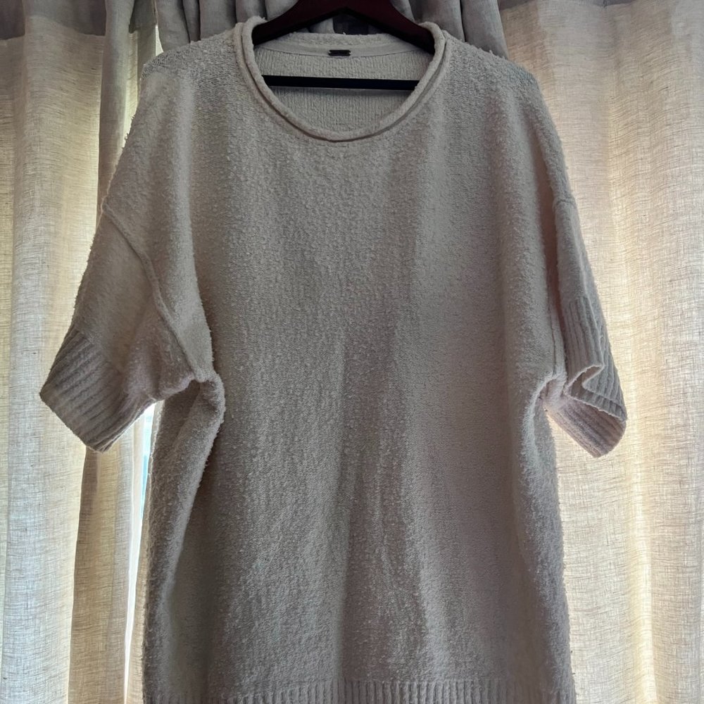 Free People Short Sleeve White Sweater